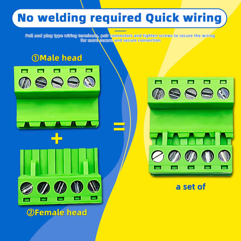 10 Pairs 5 Pin 5.08mm Pitch PCB Mount Screw, 10Pcs Phoenix Type Connector PCB Mount Terminal Block with 10Pcs Plug