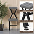 PROXRACER Small Square Foot Stools Ottoman with X-Shaped Metal Legs, Upholstered Tufted Fabric Cushion Footrest
