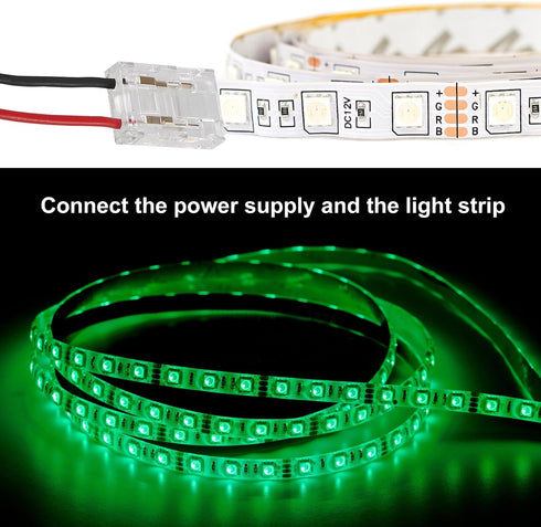 DORHEA 10Pcs 4 10mm 3528 5050 Pin RGB to Wire LED Light Strip Connectors Waterproof LED Adapter Connectors Transparent