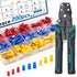 smseace 201pcs Crimping Tool with 12-Sizes Fork Spade Connectors for 22-10AWG Wire, Multifunction Wire Crimping Tool