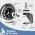 Huracan Office Chair Wheels, Set of 5, Replacement Rubber Casters for Hardwood Floor, Heavy Duty, Not Compatible with