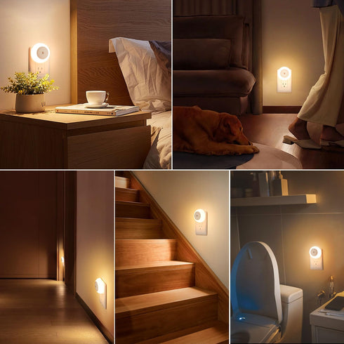 0.5W, 2 Pack fesnne Night Light, Night Lights Plug into Wall, Dusk to Dawn Sensor Warm White Led Night Light Nightlight