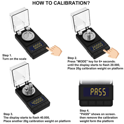 MAXUS Digital Milligram Scale 50g/0.001g, Compact Scale with 20g Calibration Weight, Black Powder Scale