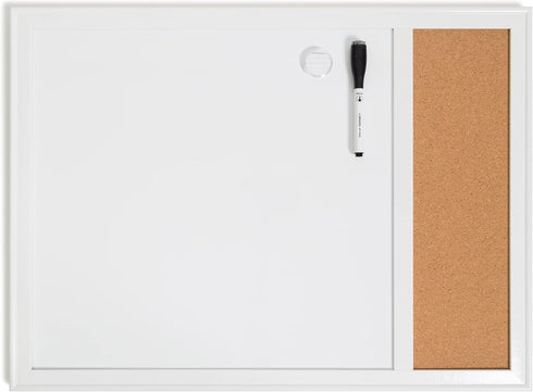 U Brands Combination Dry Erase Board, Minimal Deco Frame, Office Supplies, Includes Marker and Magnet, 17” x 23”