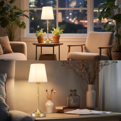 Lamp,5200mAh Dimmable Cordless Rechargeable Table Battery Operated LED Light,Fabric Shade Cordless Lamp