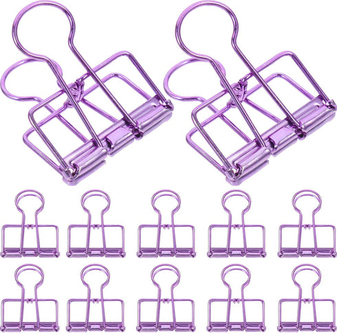 VILLCASE 10pcs Medium Binder Clips, Black, Large Office Binders for School, Folder Binder Clips for Paper