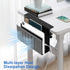 HAMOPY 2 Tier Desk Side Storage, Steel Hanging Organizer with Magnetic Pen Holder, No Drilling, Black
