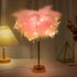 Pink Feather Lamp, LED Atmosphere Feather Night Lights, Bedside Lamps for Mother, Girlfriend, Home Girl Room