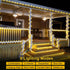 2 Pack 33ft 100 8 QITONG Warm White Solar Rope Lights, Each LED String Light Outdoor, Modes Fairy Lights in Clear Thin