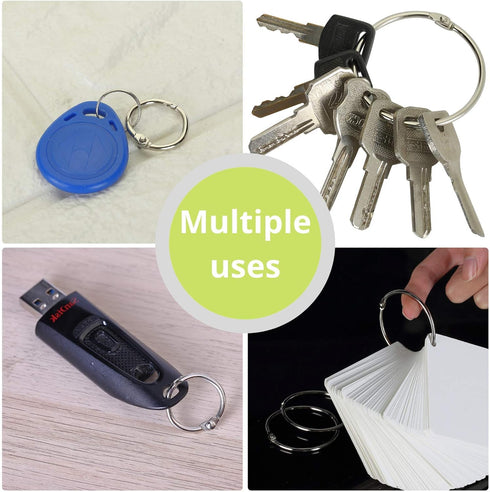 Mr. Pen 36 Pcs Binder Rings, Assorted Sizes Loose Leaf Binder Rings for Index Cards and Flash Cards