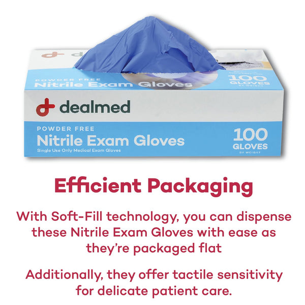 Dealmed Medical Exam Gloves – 100 Count Small Disposable Nitrile Gloves, Latex Free