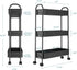 ZXICEU 3-Tier Slim Rolling Cart, Metal Frame Utility Rolling Narrow Storage Cart with Handle Kitchen Storage Organizer