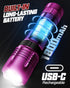 2 Pack, 5 Victoper Pink Rechargeabe Flashlight High Lumens Modes LED Bright Tactical Flashlights, Waterproof Zoomable