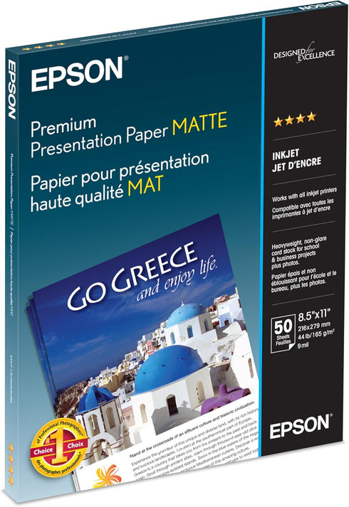 8.5x11 50 (S041257), Epson Heavyweight Matte Paper, Sheets