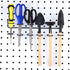 Hotop 2 Pieces Pegboard Utility Hooks - Screwdriver Holder, Six-Tool Organizer Racks Accessory Multi-Ring Holder for
