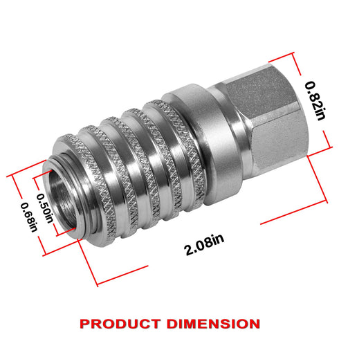 PD242 Series PD Steel Test Port Quick Coupler with Female Pipe Thread, 1/8" Body Size