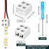 25 Pack 2 Pin 8mm LED Tape Light Connectors with Screwdriver, Tighten Screw Terminal Blocks for 5v 12v 24v Monochrome