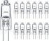 G4 Light Bulbs 20W 12V JC T3 Bi-Pin, 12 Pack Crystal Clear Halogen Bulbs for Landscape Lighting