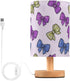 Amooorous Fake Glitter Cartoon Bow Pink Modern Table Lamps Baby Night Light for