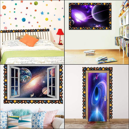 Space Bulletin Board Border, Outer Space Planet Borders for Classroom Decorations, 36ft Solar System Trim