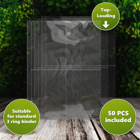 Seed Storage Organizer Sleeves (50 Pack) 4 Pocket Garden Seed Organizer, Clear Sleeves for Seed Packet Storage, Seed