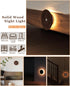 Motion Sensor Night Light Wood USB Rechargeable Stick-On Step Lights Magnetic Small Wall Lights for Hallway Bedroom