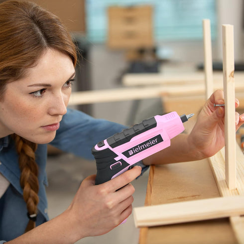 Bielmeier 4V Pink Cordless Screwdriver Set, Mini Electric Drill with 27 Piece Driver Set and USB Charger