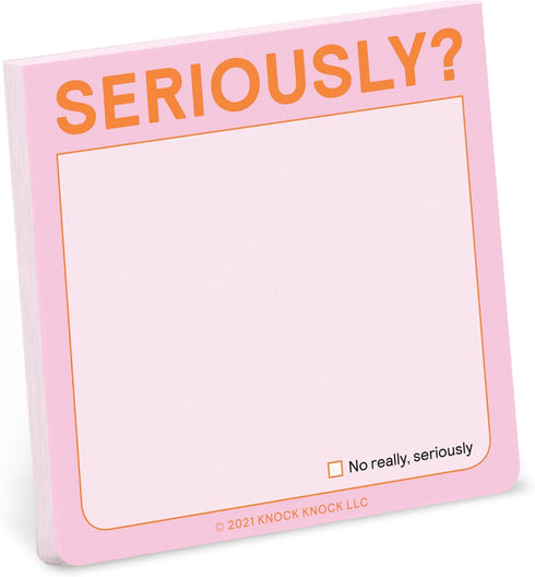 Knock Knock Seriously?! Sticky Note (Pastel Version, 3 x 3-Inches) (Pack of 1)