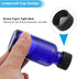PATIKIL 1oz(30ml) Glass Sample Bottles, 4Pcs Round Dispensing Bottles with Black Poly Cone Cap