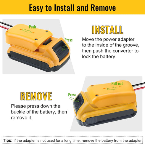 3 Packs Power Wheels Adapter for Dewalt 20V Battery, Converter Kit for DIY RC Car Robotics