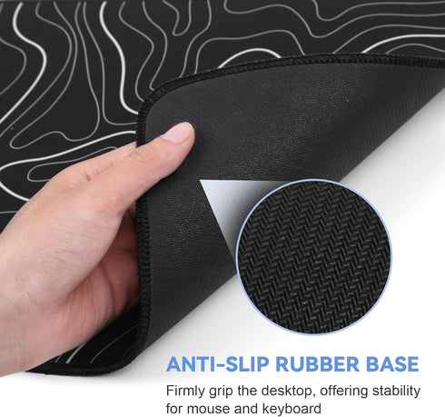Large Mouse Pad for Gaming, 31.5 x 11.8 in with Anti-Slip Rubber Base, XL Keyboard Pad for Home and Office