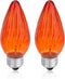 Neowah 25W Amber Flame Tip Chandelier Bulbs, Decorative Glass, 120 Lumens, 2 Pack