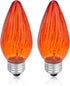 Neowah 25W Amber Flame Tip Chandelier Bulbs, Decorative Glass, 120 Lumens, 2 Pack