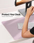 YSAGi Leather Desk Pad Protector, Large Mouse Pad, Non-Slip PU Blotter for Office Home (Grayish Lavender, 23.6" x 13.8")