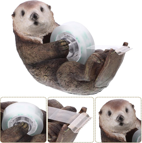 EXCEART Otter Tape Dispensers, Cute Cartoon Animal Tape Holders for Home Office Stationery Desk Organizer Supplies