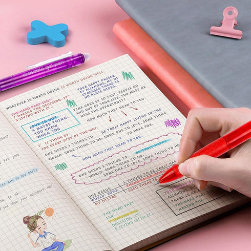 Erasable Gel Pens - 15 Colors Retractable Fine Point Pens for Drawing, Writing, and Crossword Puzzles