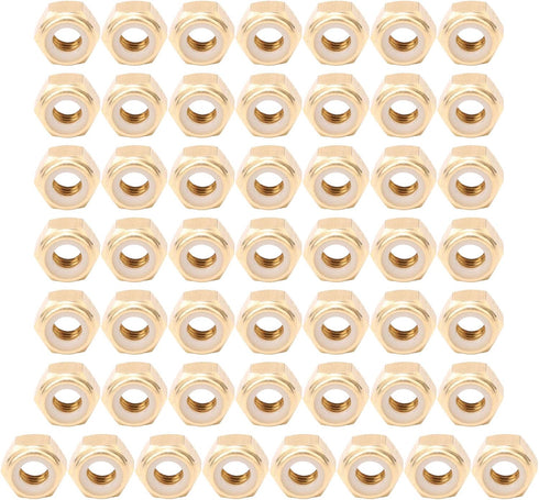 50Pcs Self-Locking Nut, Pure Copper M3/M4/M5/M6 Nuts, Anti-Loose Fastener, Hardware Accessories for Industrial Use (M6)