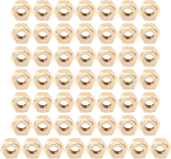 50Pcs Self-Locking Nut, Pure Copper M3/M4/M5/M6 Nuts, Anti-Loose Fastener, Hardware Accessories for Industrial Use (M6)