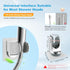 2 Pack Hibbent Shower Head Holder - Strong Adhesive, Waterproof, Height Adjustable, Wall Mount, No Drilling, Chrome