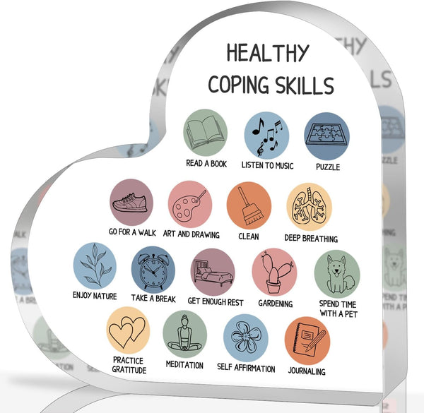 Therapy Office Decor - Anxiety Healthy Coping Skills Mental Health Decorations for Classroom, Therapist Supplies