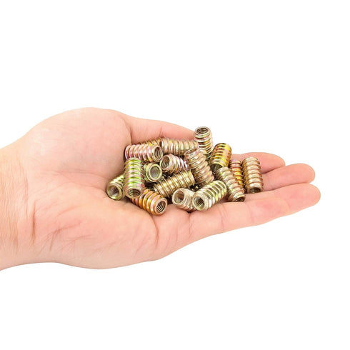 80 Pcs Wood Inserts 1/4 "- 20, Metal Headless Hex Socket Drive Nut Inserts Screws Assortment for Wood Working