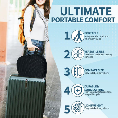 Newivi 3D Portable Breathable Seat Cushion Foldable, Soft & Lightweight for Airplane Travel Stadium Cushion