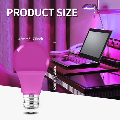 Colored Light Bulbs, 6 Pack - 9W (60W Equivalent) E26 Base for Halloween Christmas Party Lighting