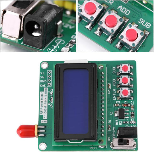 RF Power Meter, 1 600MHz Frequency Attenuation Meter with Digital LCD Display for RF Detection