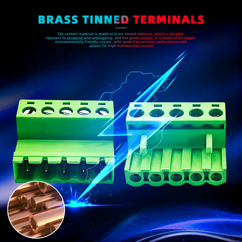 10 Pairs 5 Pin 5.08mm Pitch PCB Mount Screw, 10Pcs Phoenix Type Connector PCB Mount Terminal Block with 10Pcs Plug