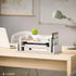 Ballucci 3-Tier Desk Organizer with 2 Side Mail Sorter Slots, Open Top Paper Organizer, Wood Letter Tray for Desktop