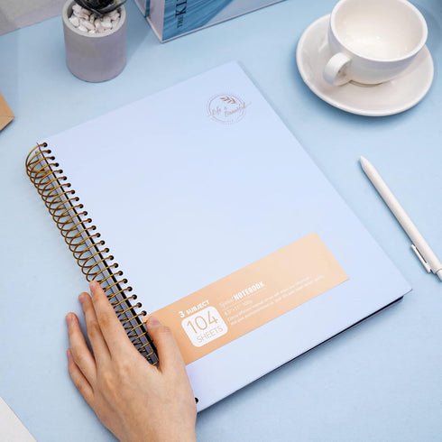 FLYING EAGLE College Ruled Spiral Notebook 8.5 X 11, 3 Subject Journal for Work and School