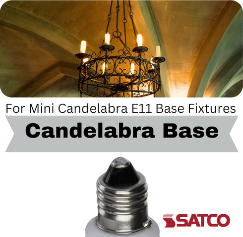 Satco 6.5W T6 Bulb, 3000K 120 Commercial, LED Mini Candelabra Frost Finish, Soft White, Volt, Residential Indoor