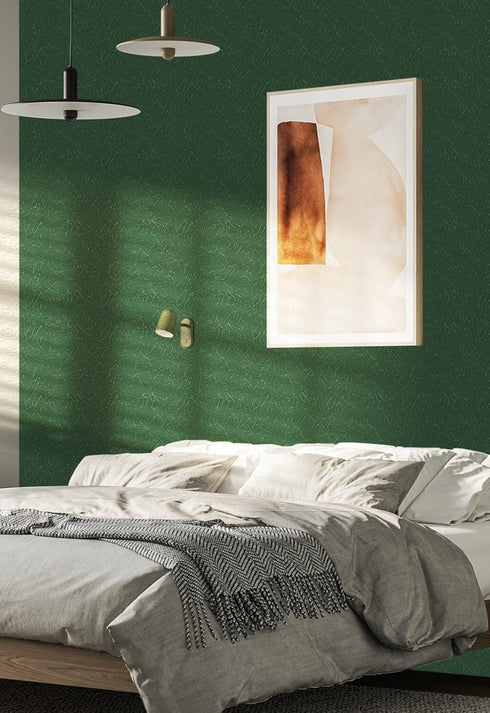 Abyssaly Dark Green Peel and Sticky Wallpaper, 15.7" X 118", Self Adhesive Vintage Embossed Silk Texture for Home