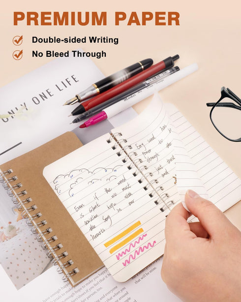 Mini Pocket Notebooks 3x5 Bulk, 30 Packs, 60 Sheets/120 Pages, Spiral Notepads for Note-taking, Men, Women, Kids,